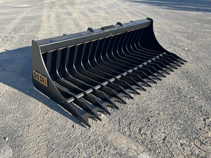 74" Heavy Duty Low Profile Skid Steer Rock Bucket